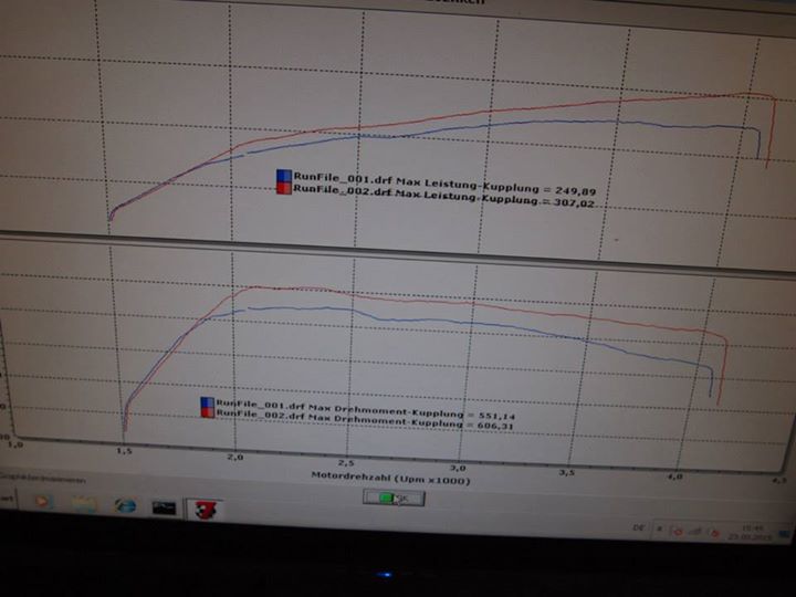 Leistungsdiagram Audi 3.0TDI 300ps Software Chiptuning